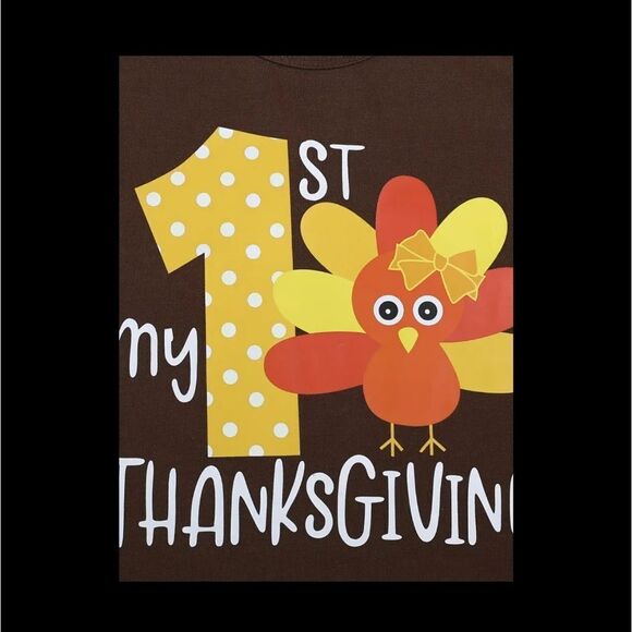 NWT Adorable Baby's First 1st Thanksgiving Turkey Outfit Sz 3-6 Mo - Picture 3 of 8